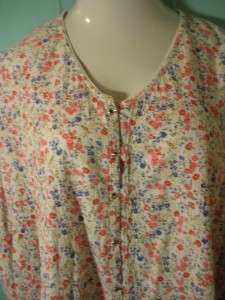 CAPISTRANO Crinkle Country Flowers T Shirt Top sz 28 4X  