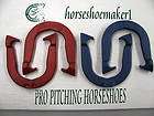 PAIR MUSTANG PROFESSIONAL PITCHING HORSESHOES NEW 1 RED 1 BLUE SAVE 