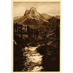  1925 Pic du Midi Pico del Mediodia Spain Pyrenees River 