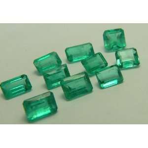 83cts Loose Natural Colombian Emerald Parcel 10 Stones~ Emerald Cut