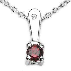 Sterling Silver Garnet and White Topaz Necklace  Overstock