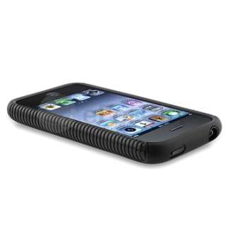   BLACK TPU SKIN SOFT CASE HARD COVER+Screen Protector For iPhone 3G 3GS