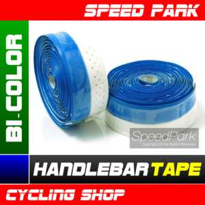 NEW Road Bike bi color Handlebar Tape Wrap White x Blue  