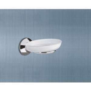   06 13 Wall Mounted Frosted Glass Soap Dish with Chrome Holder 2711 06