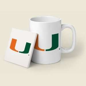 University of Miami Mug and Coaster Set 