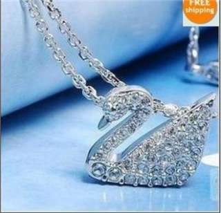   Alloy Silver Crystal Swan Pendant Necklace x122 great gift  