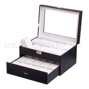   Jewelry Display Case Organizer Gift Box Storage Synthetic Leather
