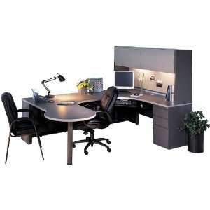  Mayline Office Furniture P Top U Shaped Desk with Hutch 