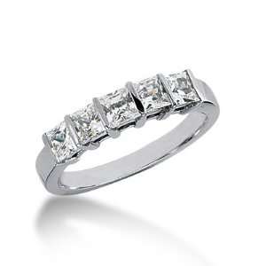  0.85 Ct Diamond Wedding Band Ring Princess Channel 14k 