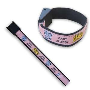  Dairy Milk Allergy Health Wrist Band Bracelet Pink: Health 