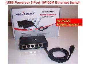DUALCOMM USB Powered 5 Port 10/100 Ethernet LAN Switch  