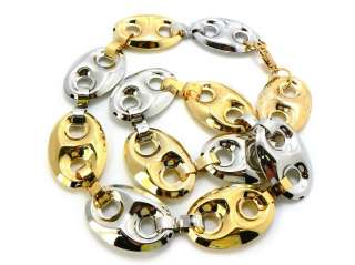 36 INCH HOLLOW LINKS PHARRELL CHAIN GOLD AND GOLD WITH SILVER NECKLACE 