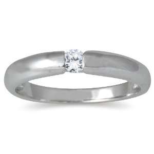  Bezel Set Diamond Ring in 14kt White Gold: SZUL: Jewelry