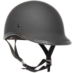 Outlaw Ultra Slim Profile Fiberglass Polo Half Helmet   Matte Black 