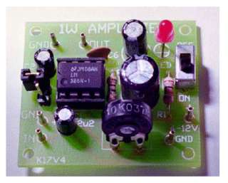 1W mini Audio Amplifier Kit LM386 w. level control K17  