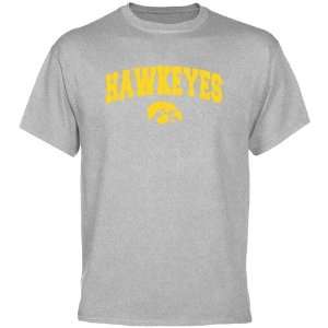  NCAA Iowa Hawkeyes Ash Logo Arch T shirt : Sports 