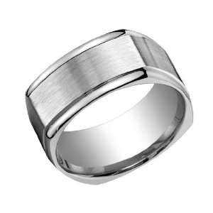  Benchmark Mens 10mm Comfort Fit Wedding Band in Sterling 