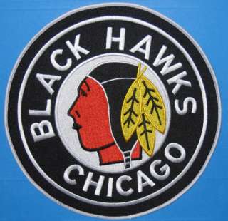 HUGE CHICAGO BLACKHAWKS 7 PATCH NHL HOCKEY JERSEY  