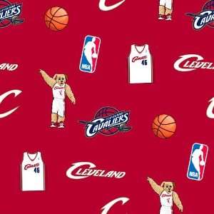   Fleece Cleveland Cavaliers Tossed Fabric By The Yard: Arts, Crafts