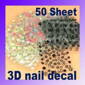50 3D Nail Art Tips Design Manicure Stickers Decals New  