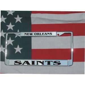  New Orleans Saints Chrome Laser Engraved License Plate 