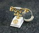 Dolls House Accessory Classic White Gold Telephone 639