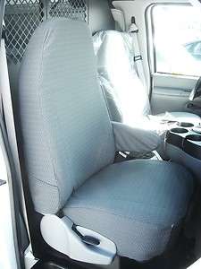 1993 2007 Ford E Series Van Front Row Exact Seat Covers in Gray Twill 