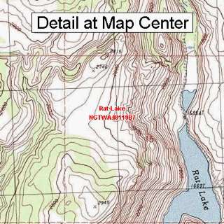 USGS Topographic Quadrangle Map   Rat Lake, Washington (Folded 