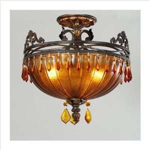  Voltaire Crystal Semi Flush Mount in Espresso Crystal Type 