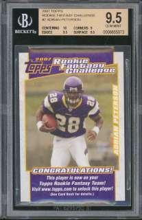 2007 topps rookie fantasy ADRIAN PETERSON rc BGS 10 9.5  