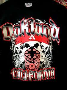 Oakland As Athletics Raiders Gangster T Shirt Red Rag Nor Cali XL XXL 