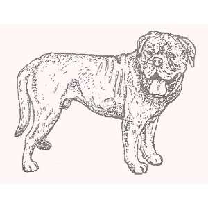  Dog Rubber Stamp   Dogue de Bordeaux   1E: Office Products
