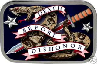 Brand New!! Death Before Dishonor Tattoo Belt Buckle  