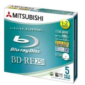  MITSUBISHI Blu ray BD RE Rewritable Disc 5 Pack   25GB 2x 