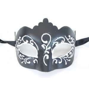  Black White Colombina Punta Glitter Venetian Masquerade Mask 