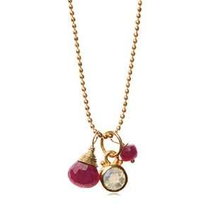 Ruby Brio Charm Necklace in 24 Karat Gold Vermeil Jewelry