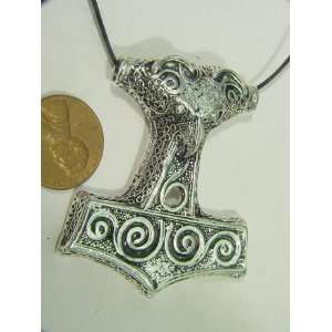 Thors Hammer Mjöllnir Odin Viking Pewter Pendant Necklace  Key 