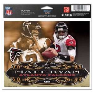 Matt Ryan   Atlanta Falcons 5x6 Cling Decal:  Sports 