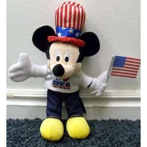 Disney Patriotic I Love the USA 8 Plush Mickey Mouse Bean 