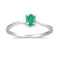 10K White Gold Green Emerald Ring