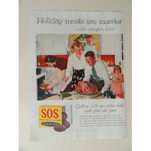 pads. 1955 full page print advertisement. (family,thanksgiving dinner 