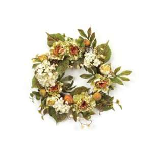   Peony Hydrangea Artificial Floral Wreaths 20   Unlit: Home & Kitchen