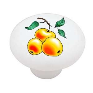  Peach Branch Decorative High Gloss Ceramic Drawer Knob 