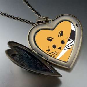   Cat Painting Large Photo Locket Pendant Necklace Pugster Jewelry