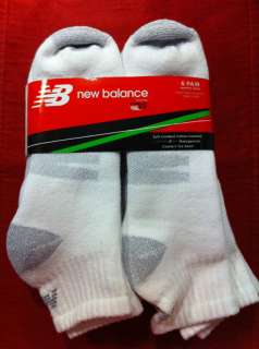 New Balance Wholesale White Socks 6 pair Size 9 12.5  