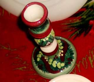   HOLLY BERRY GLAZED POTTERY DINNERWARE. Designed with holly berry and