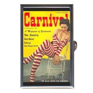  1950s Carnival Pin Up Brunette Coin, Mint or Pill Box 