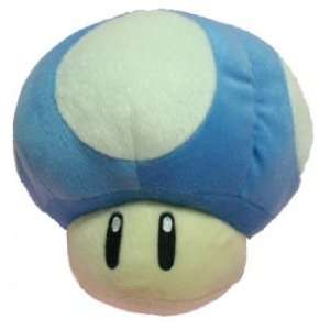  : Nintendo Super Mario Bros. Blue Mushroom 8 inch Plush: Toys & Games
