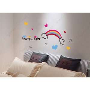Custom Color   Free Squeegee  Beautiful Rainbow   removable vinyl art 