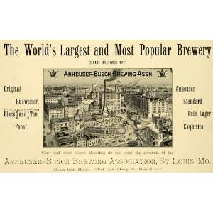 1900 Ad Annheuser Busch Brewery St Louis Budweiser Beer 